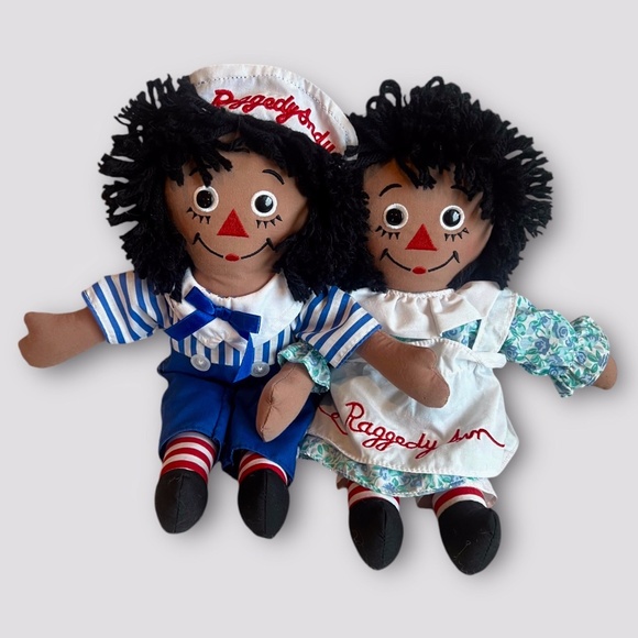 Vintage Raggedy Ann & Raggedy Andy BIPOC Dolls by Dakin Applause - Picture 1 of 7